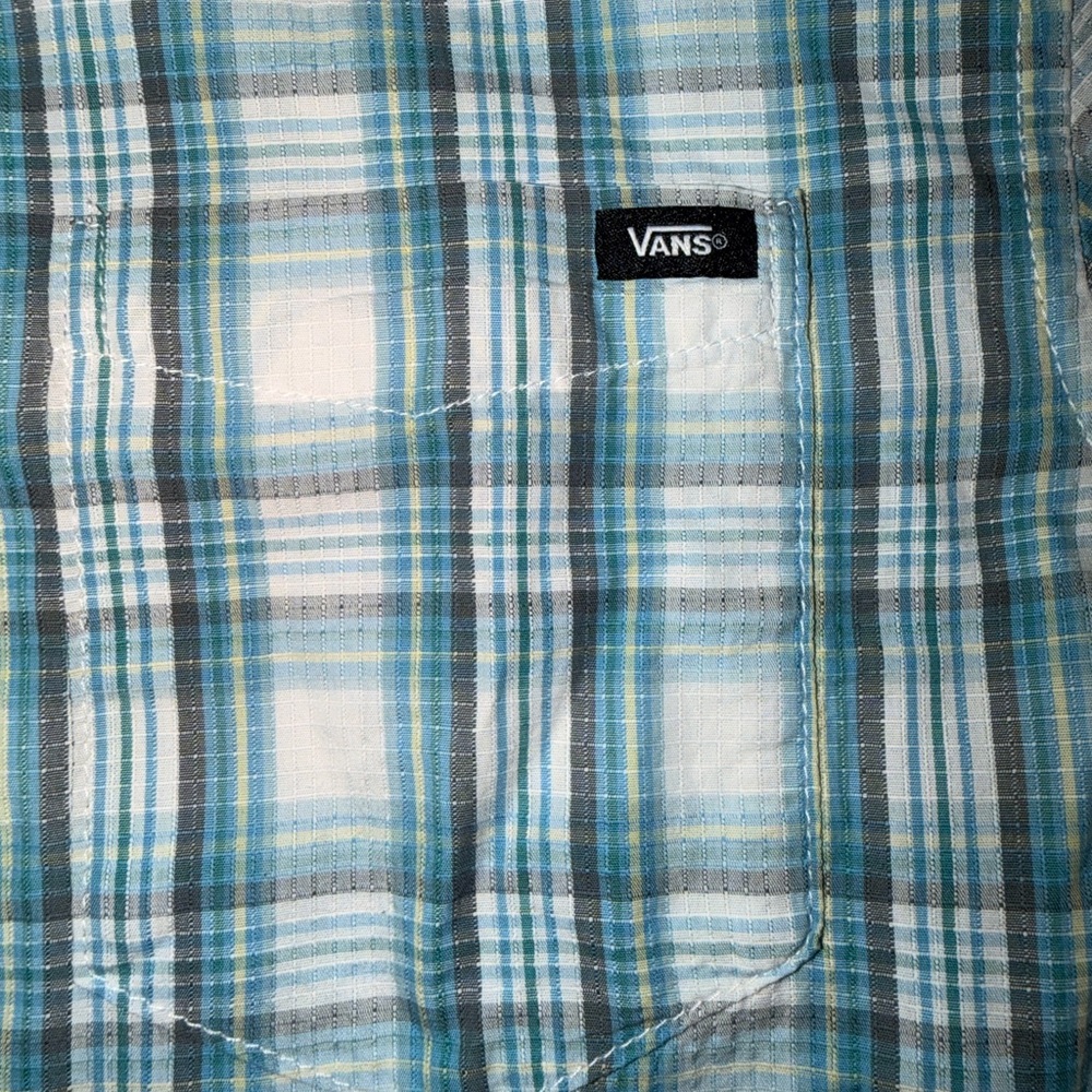 Vans Aqua and Gray Plaid Shirt - Picture 3 of 4
